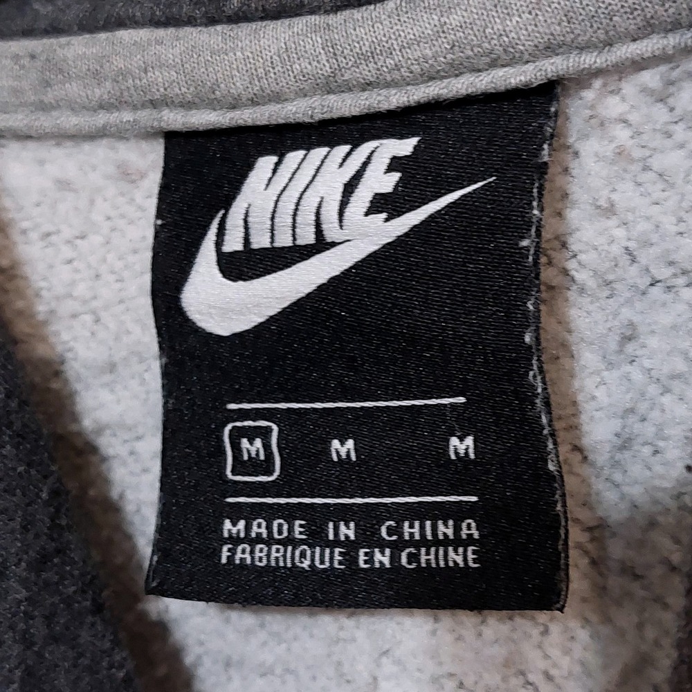 Nike Just Do It Hoodie Mens Medium Charcoal Gray Pullover Orange Swoosh‎ Logo - Picture 8 of 8